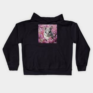 Chinchilla In Flowers Kids Hoodie